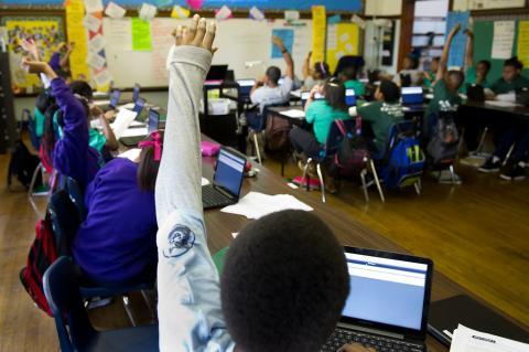 KIPP students using Chromebooks in class