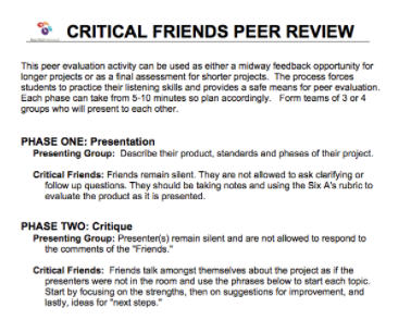 peer to peer feedback rubric
