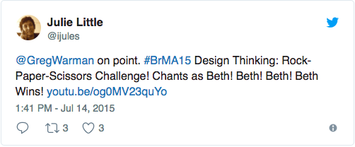 Julie Little tweet on design thinking