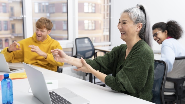 happy teachers in collaborative planning space