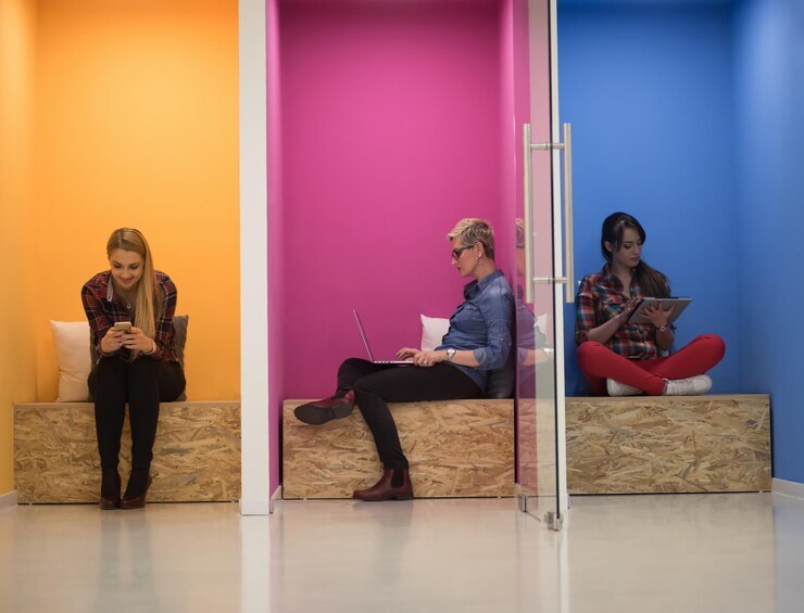 cluster of nooks for individual work