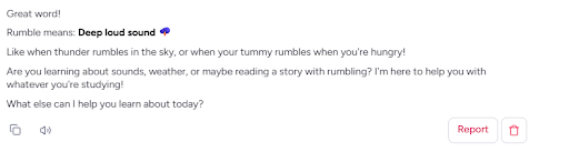 output from an AI tool: deep loud sound