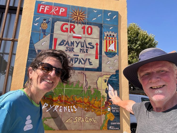 The sign for the GR10 trail through the Pyrenees