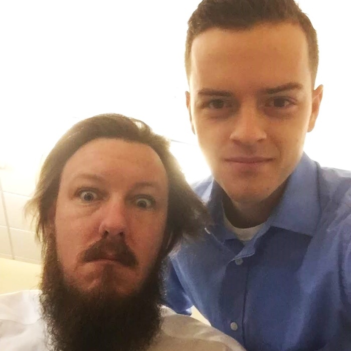 Math teacher with colleague