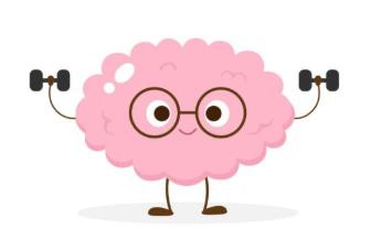 brain icon lifting dumbbells to exercise