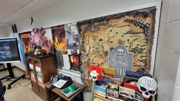 role-playing game decorations in a classroom
