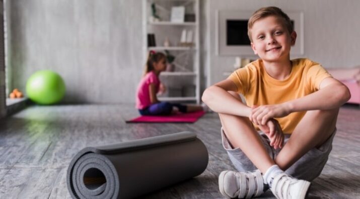 wellness middle schooler with yoga mat