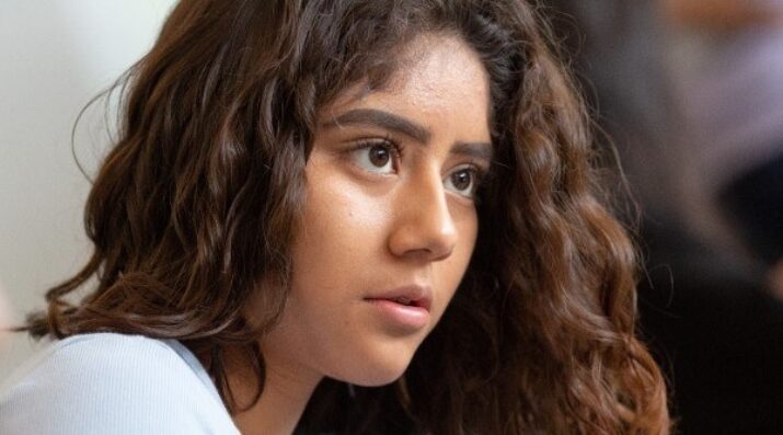 close-up of girl with a determined look