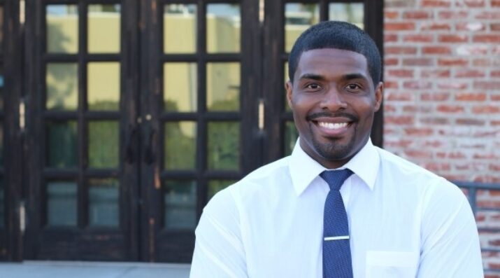 teacher at school entrance