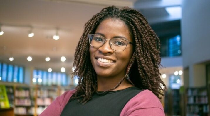 educator in school library