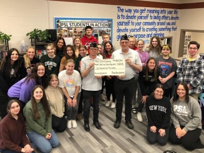 students present donation check to American Legion