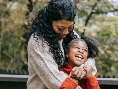 parent with elementary age child